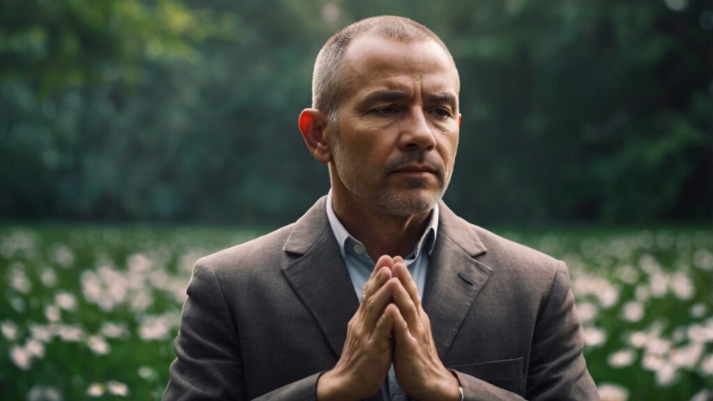 Líder Meditando con Luz Serena