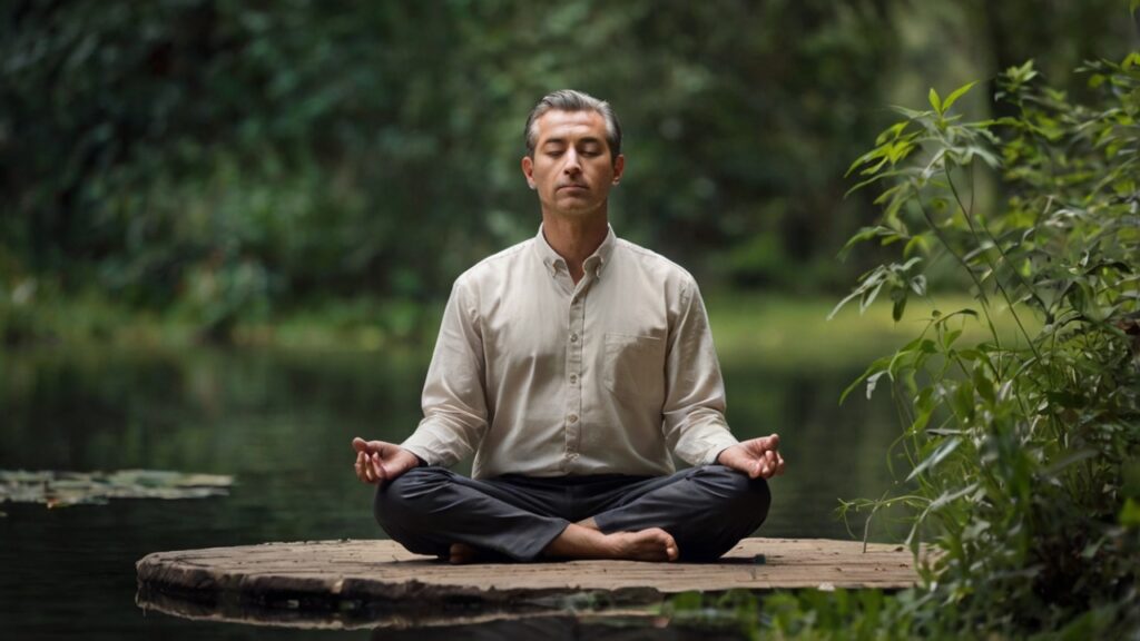 Líder Contemplando el Impacto con Símbolos de Bienestar