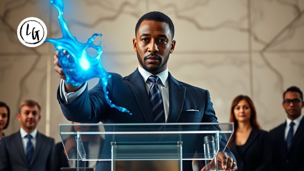 Un líder senior de Lidergen aplica la psicología de la persuasión para alinear a su equipo mediante una arquitectura mental de luz azul.