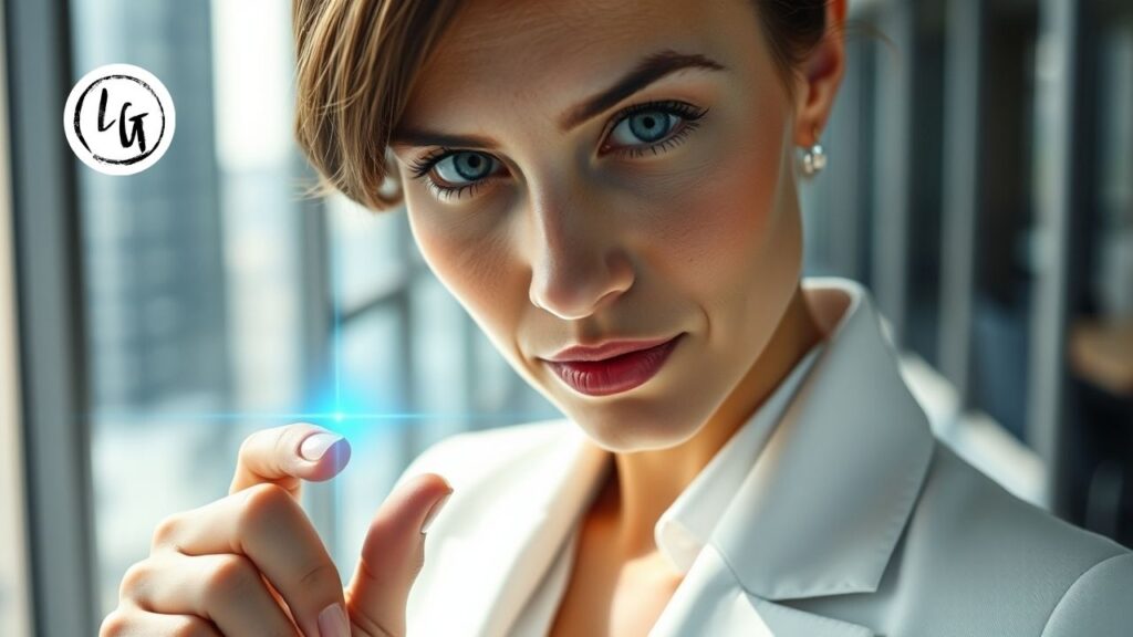 Ejecutiva calibrando los niveles técnicos para delegar responsabilidades con éxito.