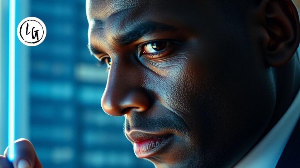 Ejecutivo utilizando técnicas de PNL para el autocontrol emocional y la estabilidad operativa.