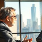 Un ejecutivo senior aplicando la comunicación asertiva en el liderazgo durante una sesión técnica.