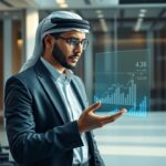 Ejecutiva analizando datos para la toma de decisión en la empresa.