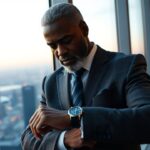 CEO senior gestionando su tiempo con autoridad en la oficina.