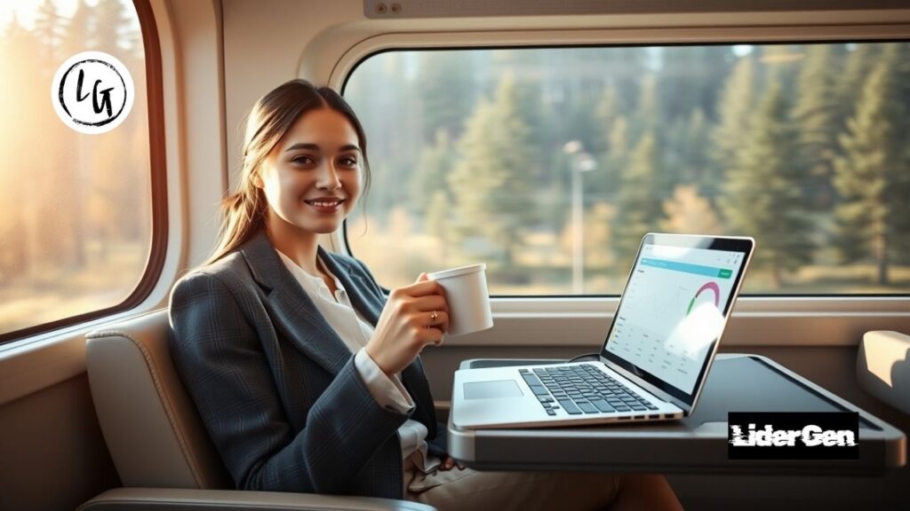 Uso de una cuenta bancaria online y tarjeta digital en un entorno de viaje internacional.