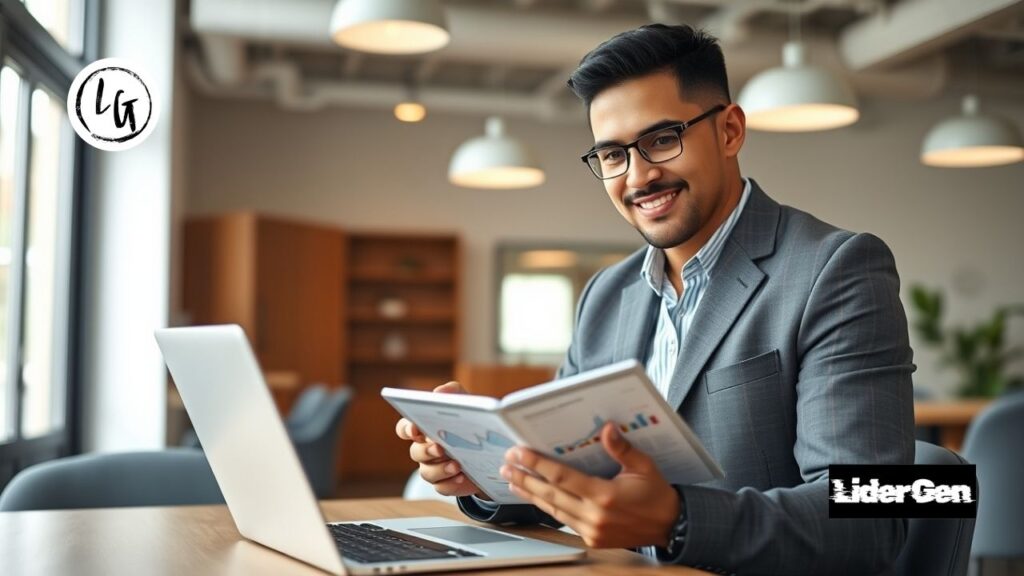 Gerente joven demostrando el equilibrio entre hard skills vs soft skills.