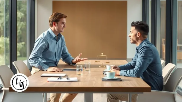 Líder profesional practicando comunicación no violenta liderazgo en conversación difícil con colaborador, aplicando los 4 pasos del modelo CNV