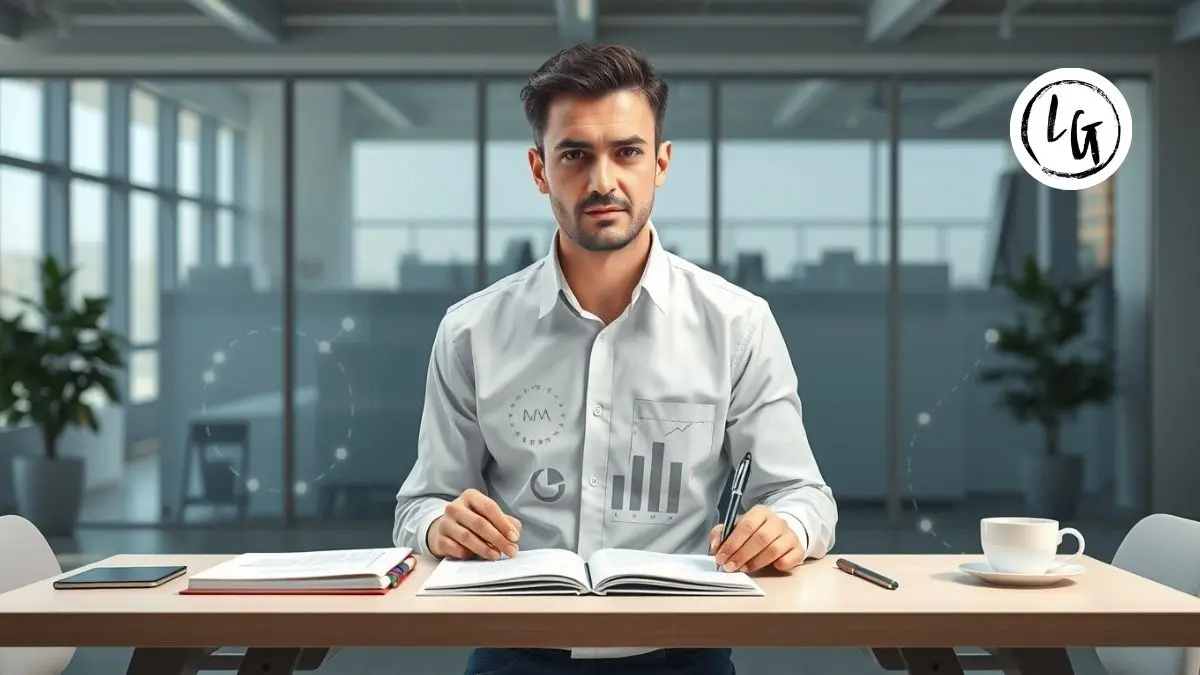 Líder profesional analizando objetivos SMART en pizarra de oficina moderna, aplicando metodología smart ejemplos con criterios específicos y medibles